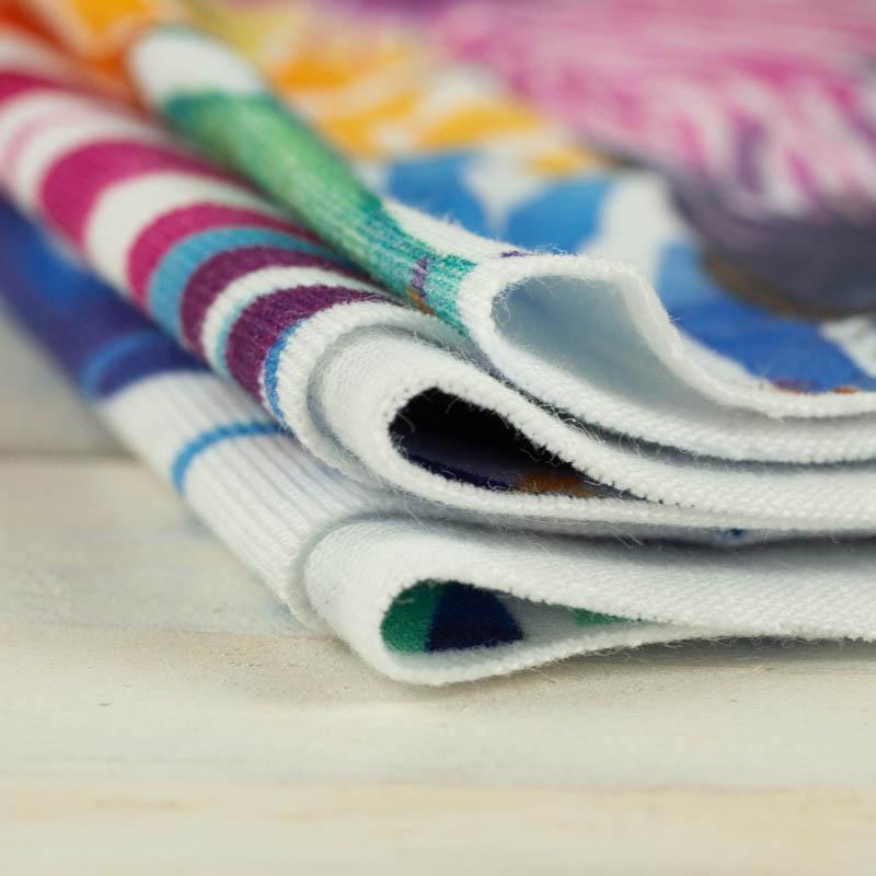 ZEBRA (rainbow) / white - single jersey with elastane 