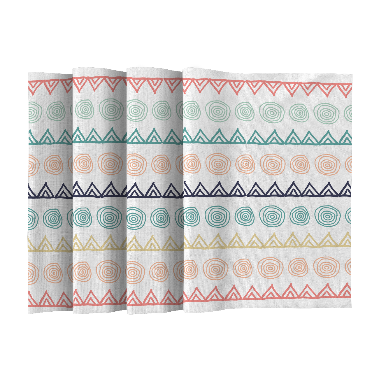 NAPKINS AND RUNNER - TRIANGLES AND CIRCLES - sewing set