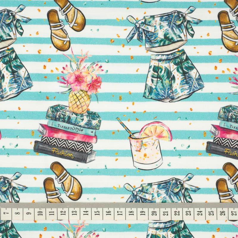 SUMMER FASHION / STRIPES - looped knit fabric