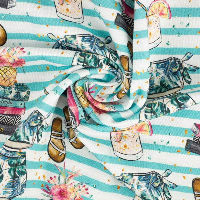 SUMMER FASHION / STRIPES - looped knit fabric