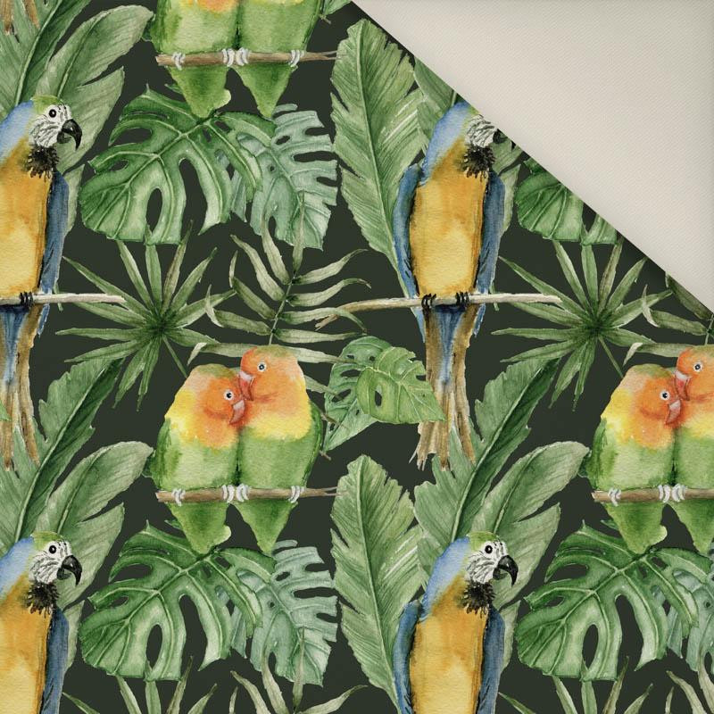 PARROTS pat. 2 / black (JUNGLE)- Upholstery velour 