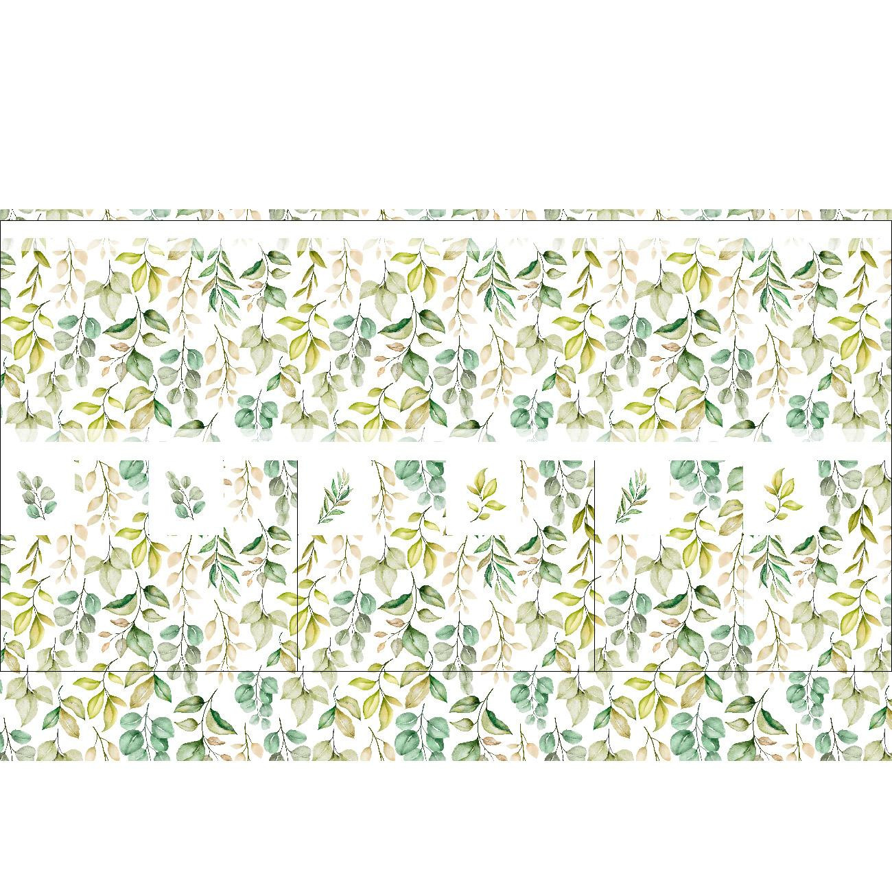 NAPKINS AND RUNNER - GREEN LEAVES - sewing set
