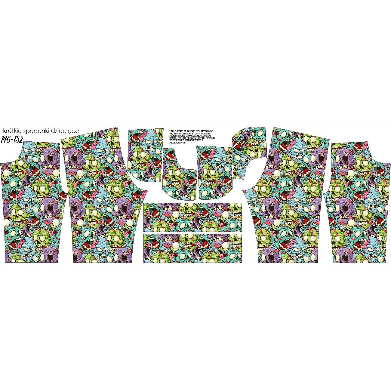 KID`S SHORTS (RIO) - ZOMBIE - looped knit fabric 