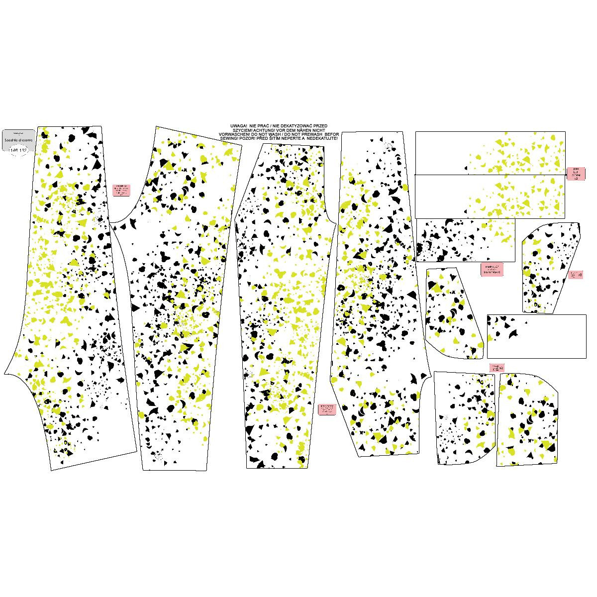 CHILDREN'S JOGGERS (LYON) - SPOTS / BLACK - GREEN (DIA DE LOS MUERTOS) - looped knit fabric