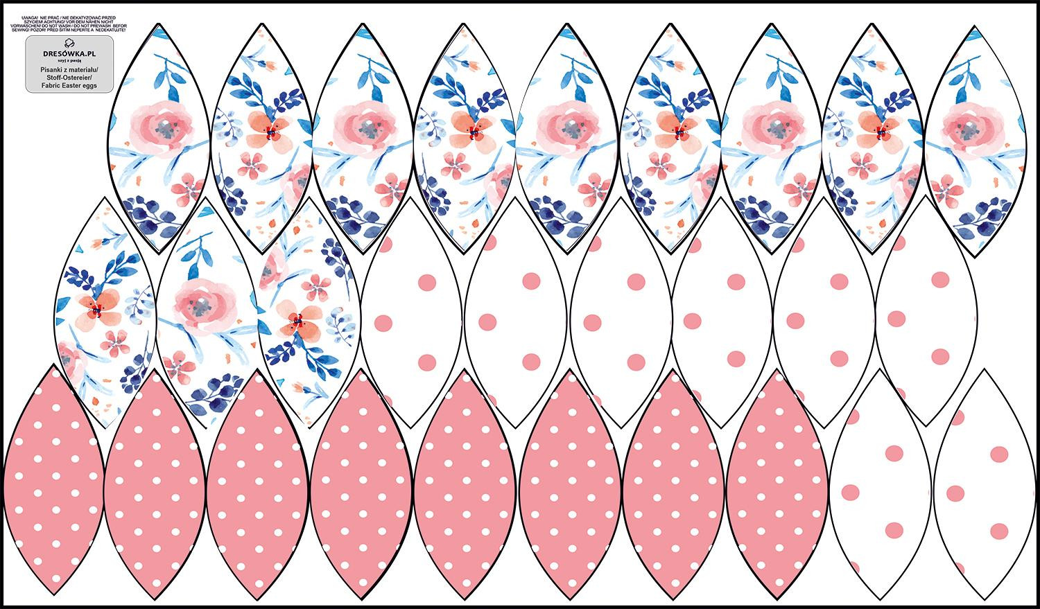 7 EASTER EGGS SEWING SET - PAINTED PEONIES / white