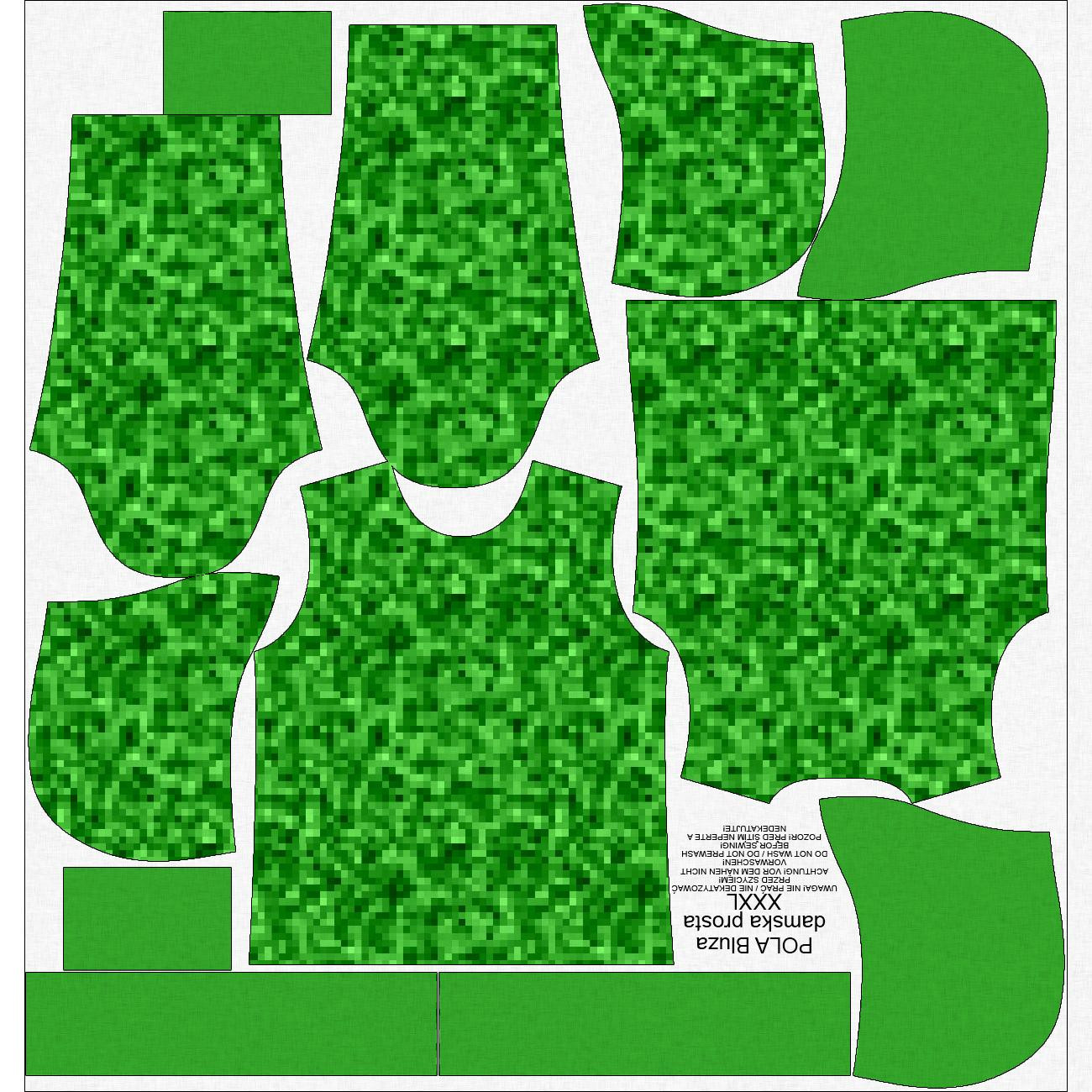 CLASSIC WOMEN’S HOODIE (POLA) - PIXELS pat. 2 / green - looped knit fabric 
