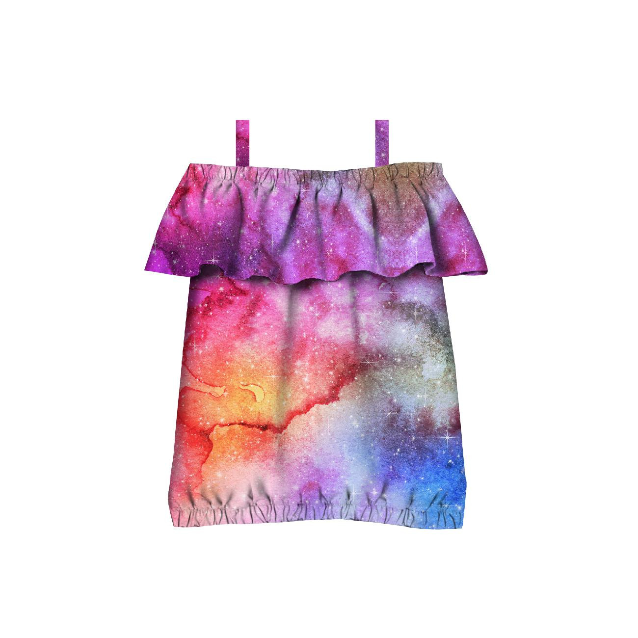 Bardot neckline blouse (SARA) - WATERCOLOR GALAXY PAT. 4 - sewing set