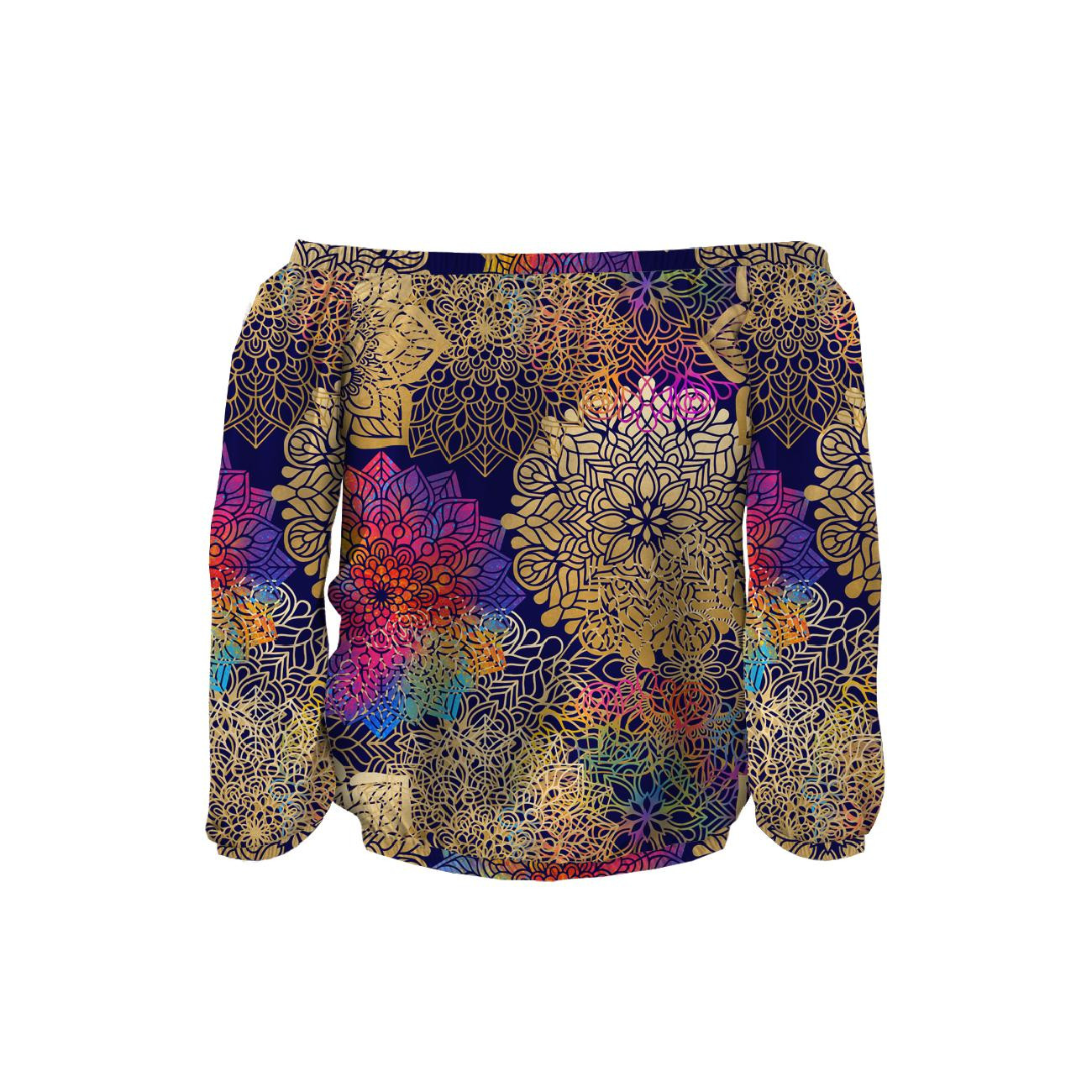 Bardot neckline blouse (SOFIA) - MANDALA pat. 2 - sewing set