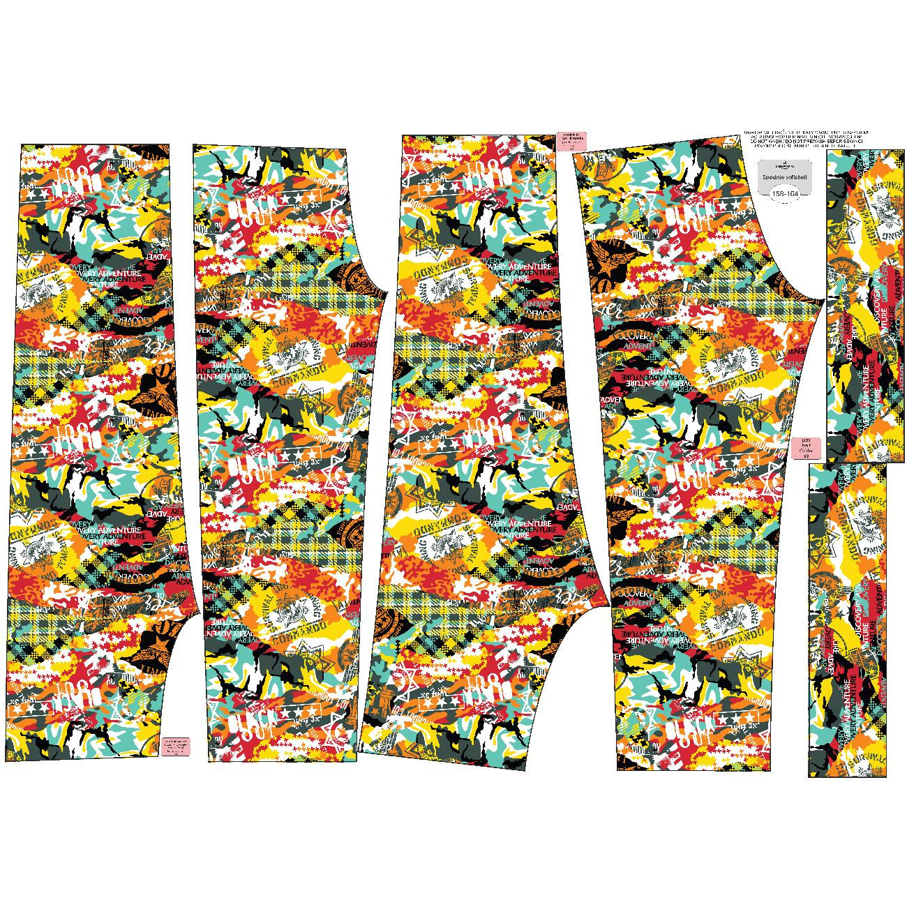 CHILDREN'S SOFTSHELL TROUSERS (YETI) - CAMOUFLAGE COLORFUL
