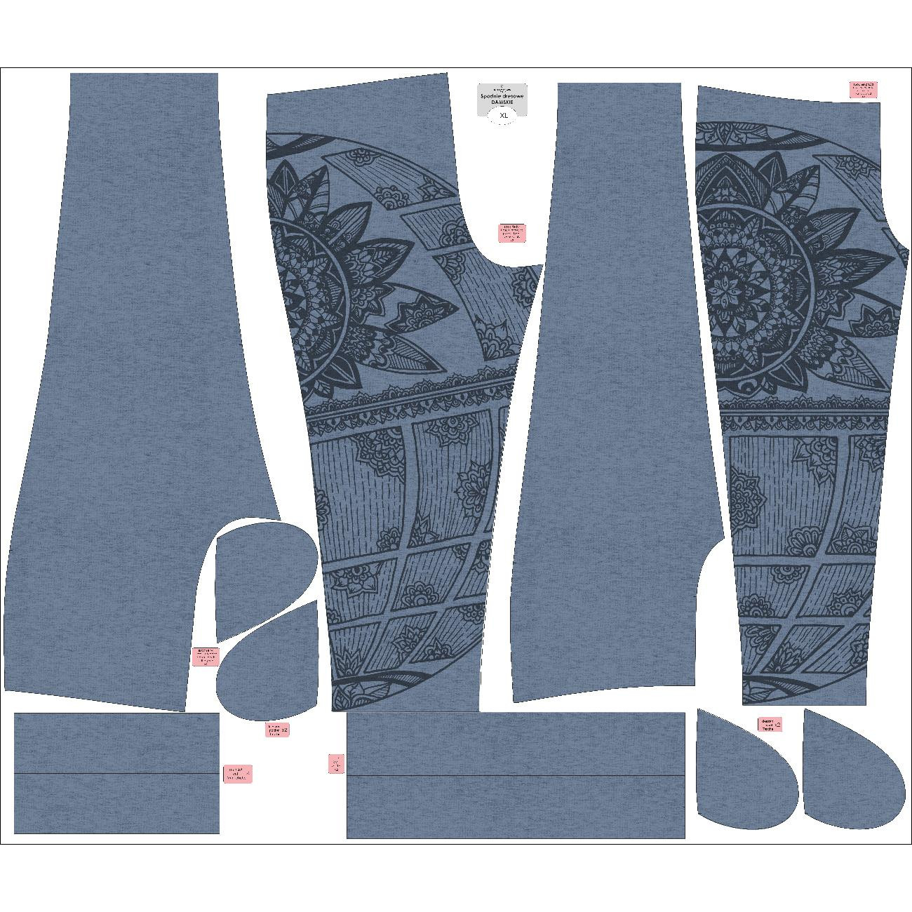 WOMEN'S JOGGERS (NOEMI) - MANDALA pat. 6 - sewing set