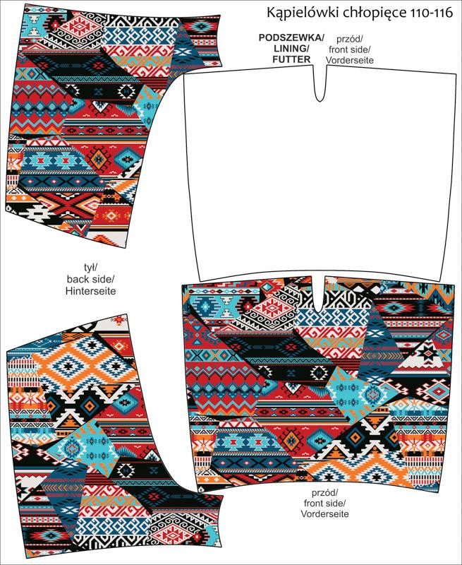 Boy's swim trunks - INDIAN MOSAIC - sewing set