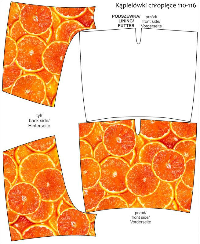 Boy's swim trunks - ORANGES - sewing set
