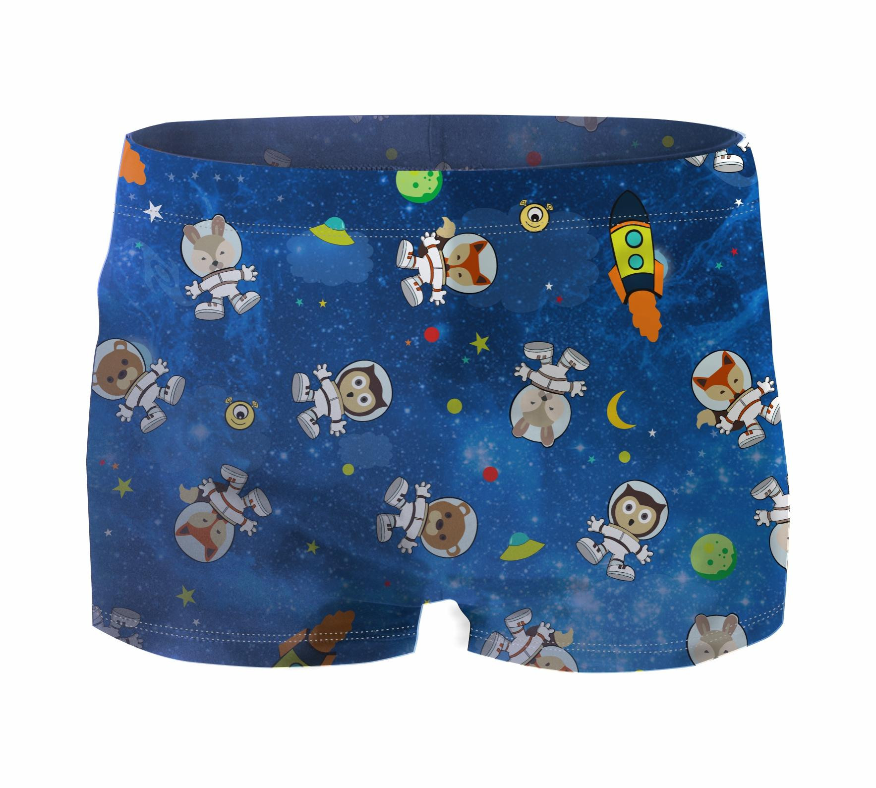 Boy's swim trunks - ANIMALS IN SPACE pat. 2 - sewing set