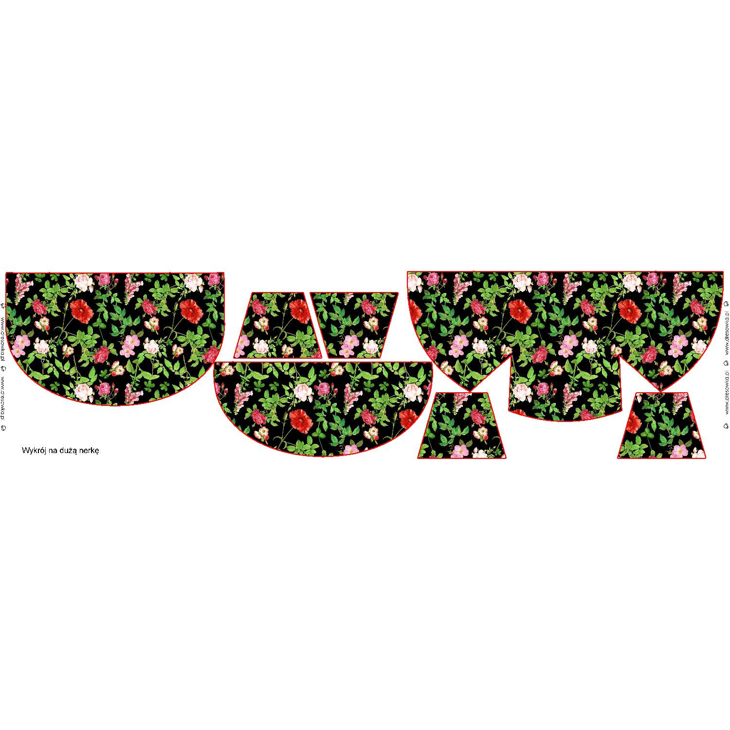 HIP BAG - MINI ROSES AND LEAVES (PARADISE GARDEN) / Choice of sizes