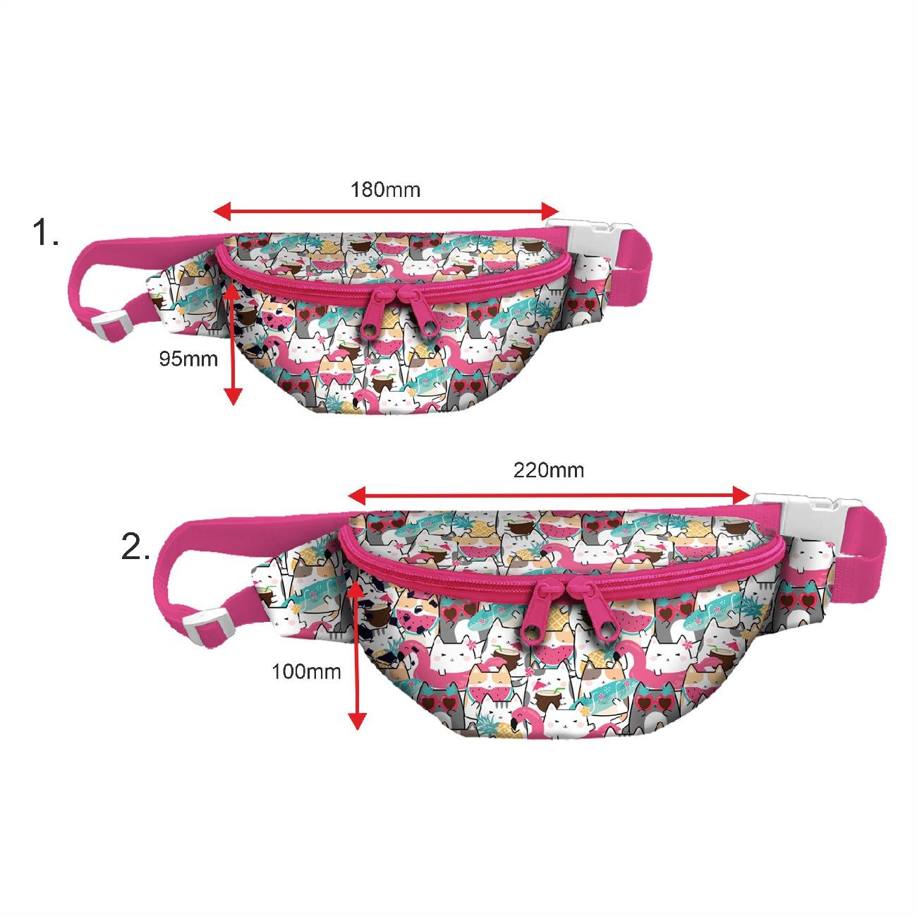 HIP BAG - SUMMER CATS PAT. 1 / Choice of sizes