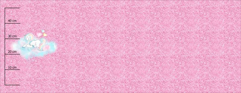 UNICORN / glitter (WONDERLAND) - SINGLE JERSEY PANORAMIC PANEL (60cm x 155cm)