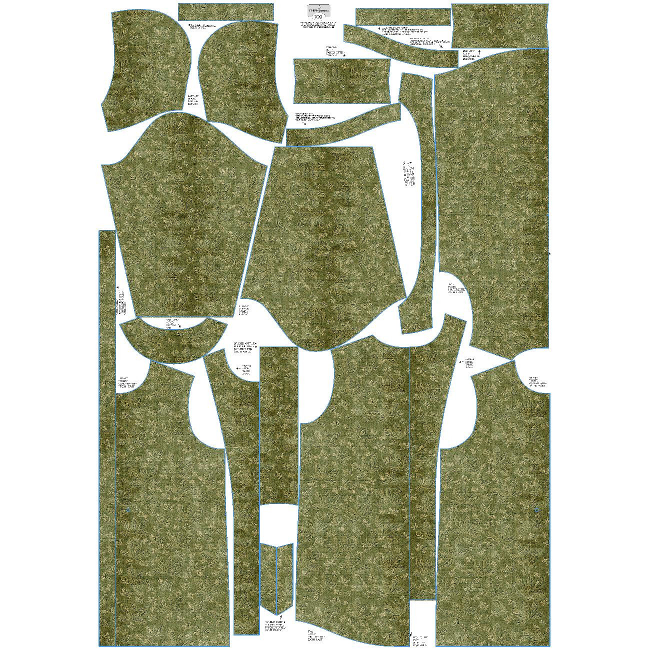 WOMEN'S PARKA (ANNA) - CHESTNUT LEAVES Ms.2 / green (AUTUMN COLORS) - softshell