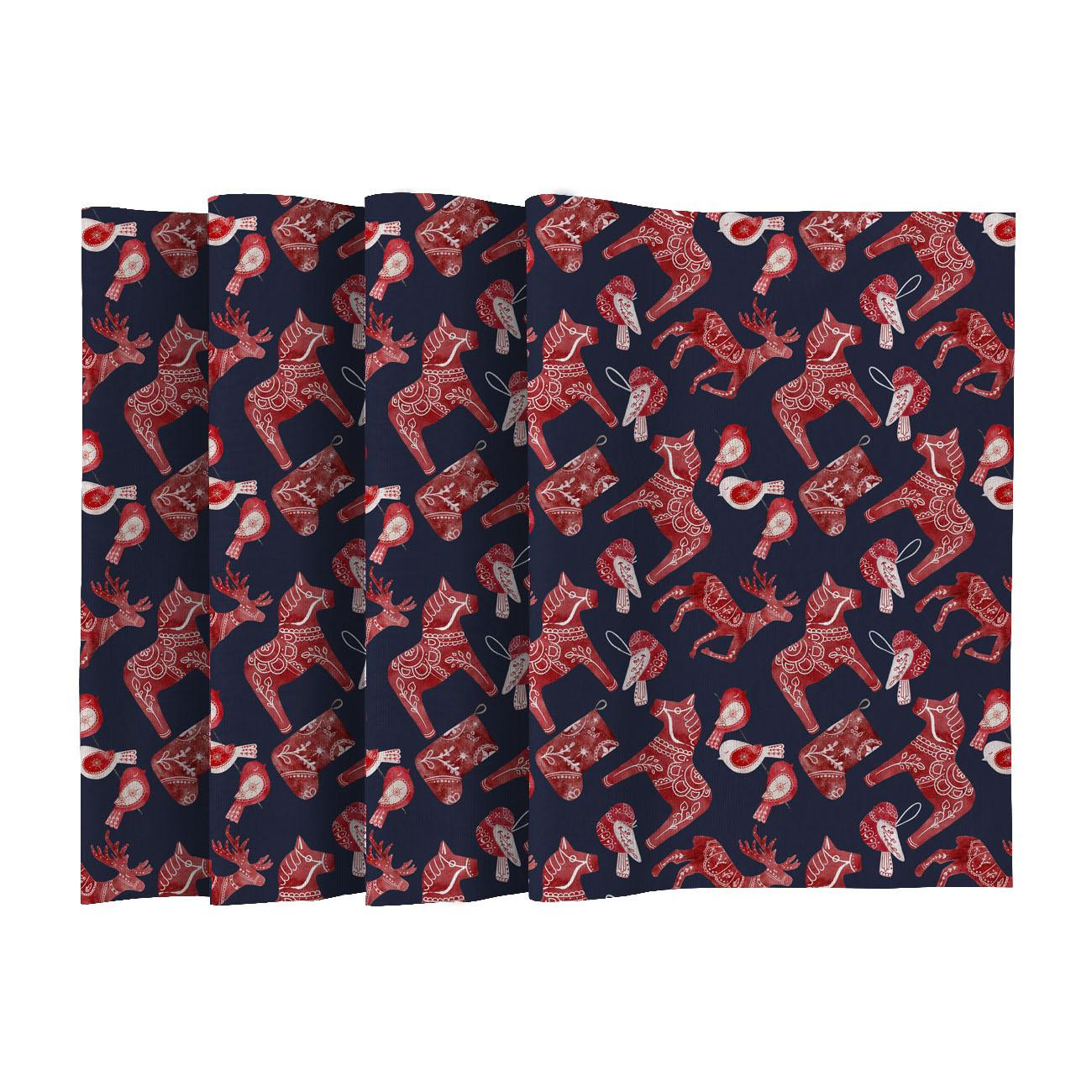 NAPKINS AND RUNNER - WINTER ANIMALS pat. 2 (NORDIC CHRISTMAS) - sewing set