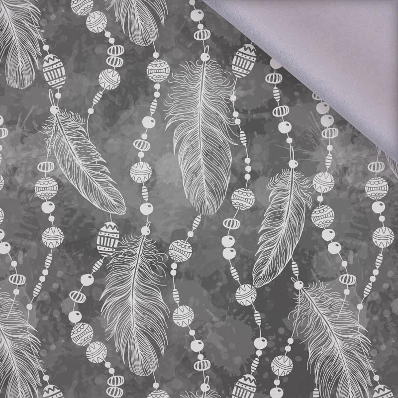 WHITE FEATHERS AND BEADS (GREY) / white - softshell