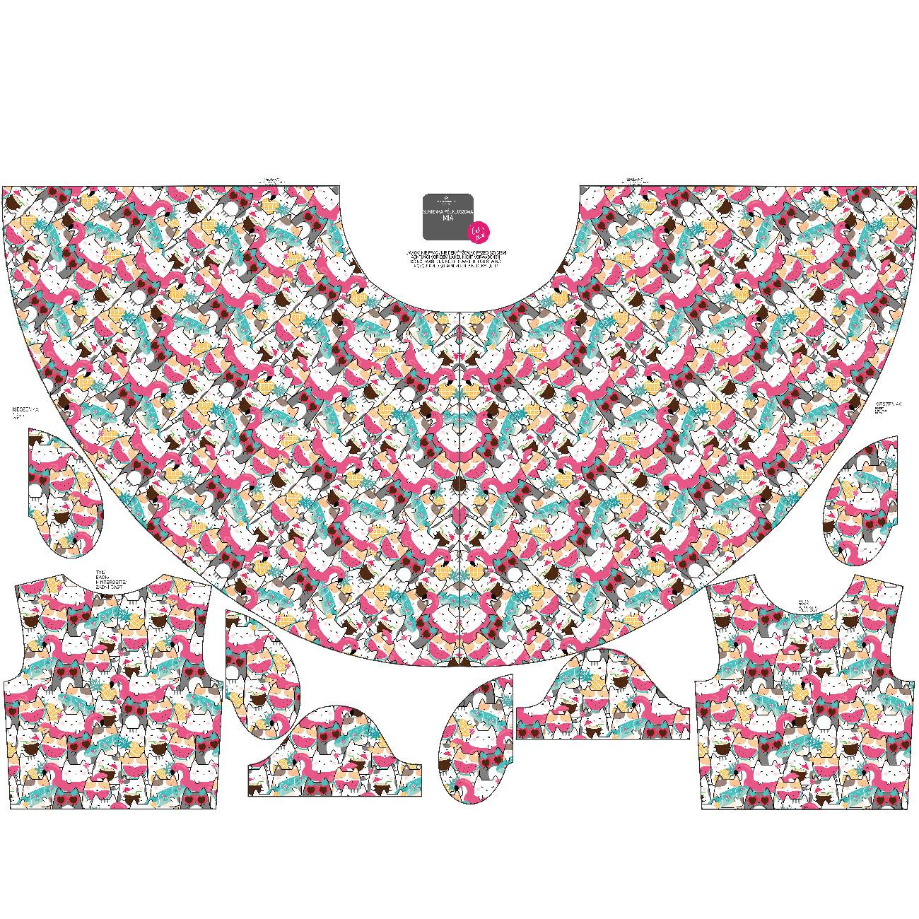 KID'S DRESS "MIA" - SUMMER CATS PAT. 1 - sewing set