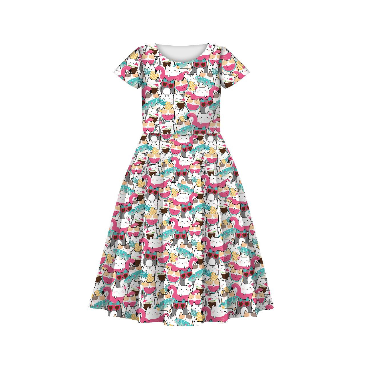 KID'S DRESS "MIA" - SUMMER CATS PAT. 1 - sewing set