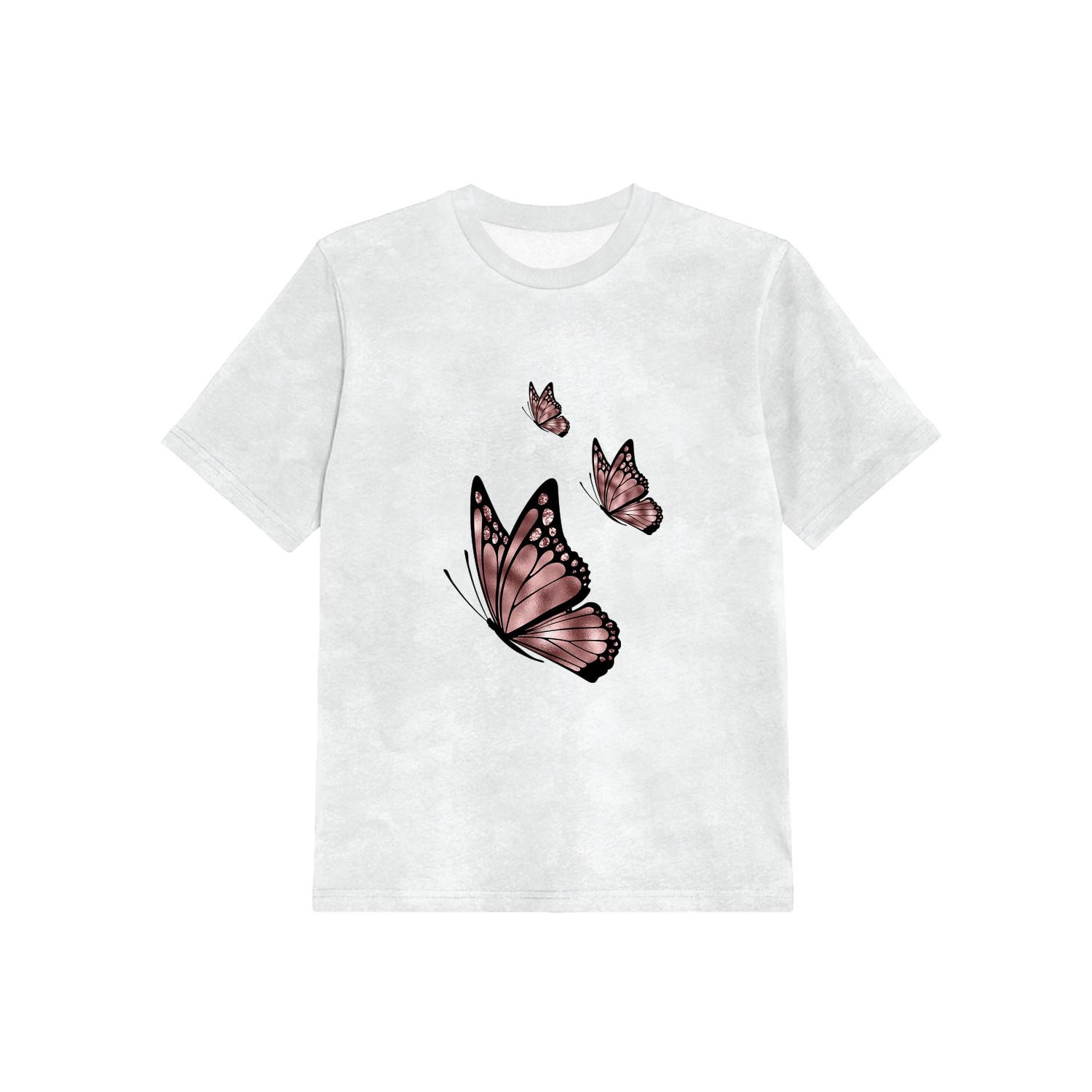 KID’S T-SHIRT - BUTTERFLY pat. 3 (GLITTER BUTTERFLIES) - single jersey