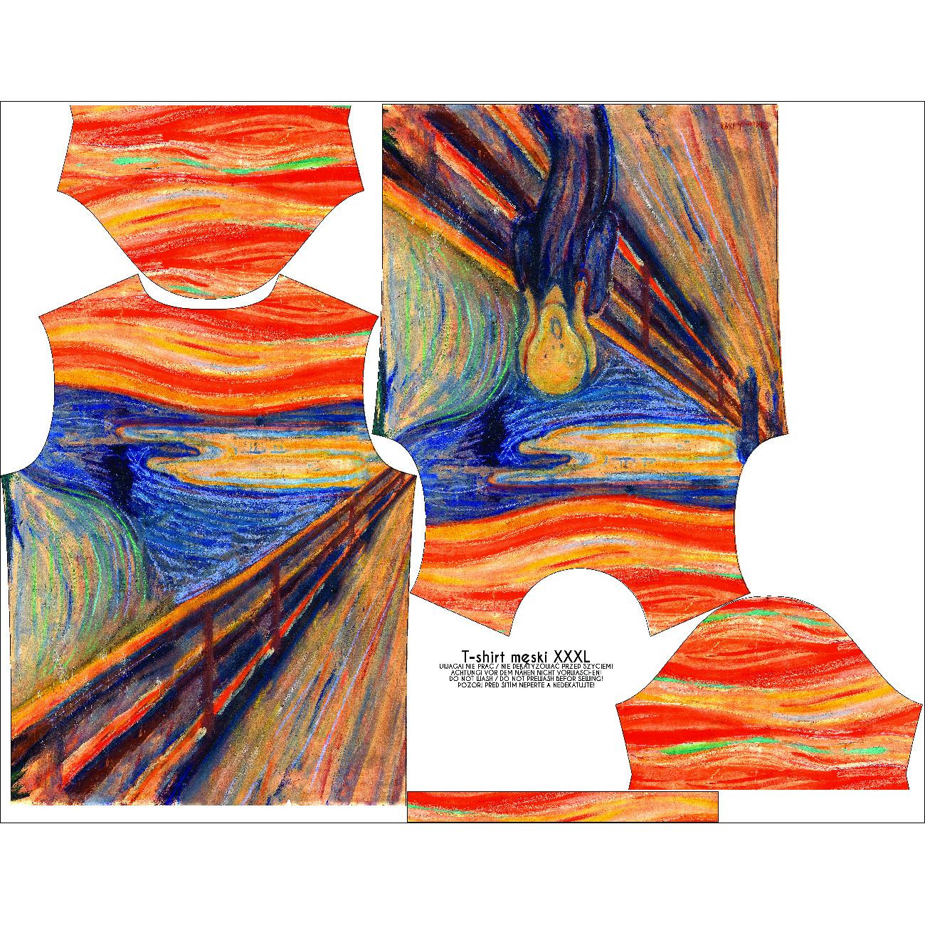 MEN’S T-SHIRT - THE SCREAM (Edvard Munch) - sewing set