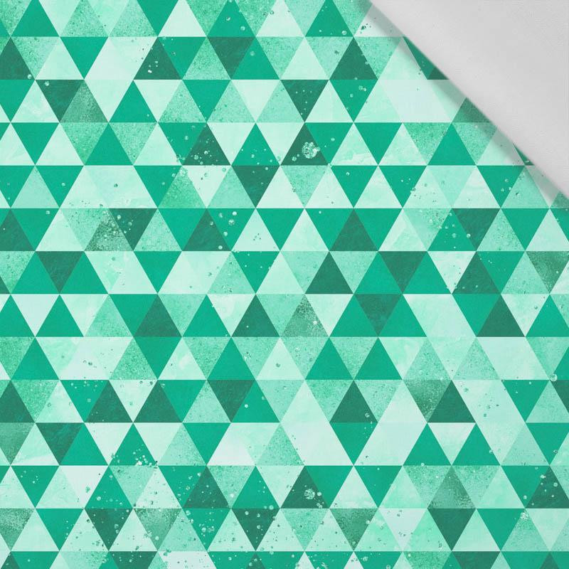 SMALL TRIANGLES / green - Cotton woven fabric