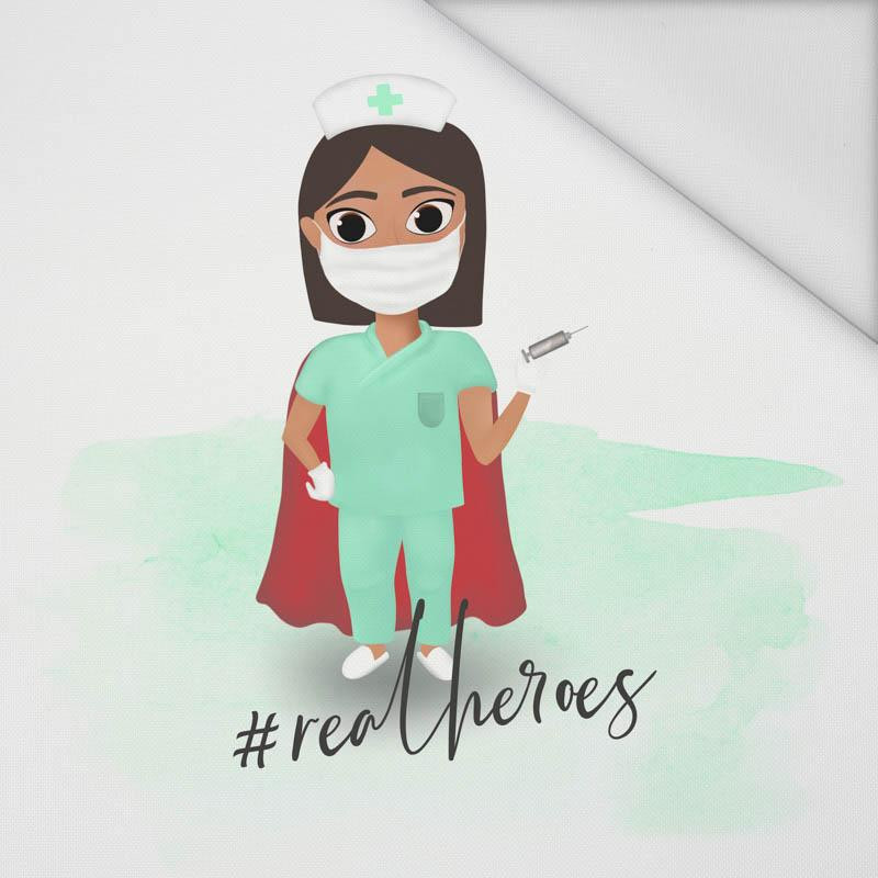 NURSE pat. 1 (REAL HEROES) / white - panel Waterproof woven fabric