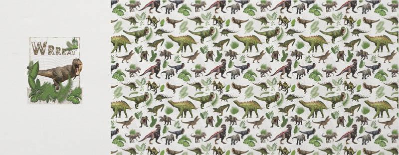 DINO PLANTS / white -  panel,Viscose jersey