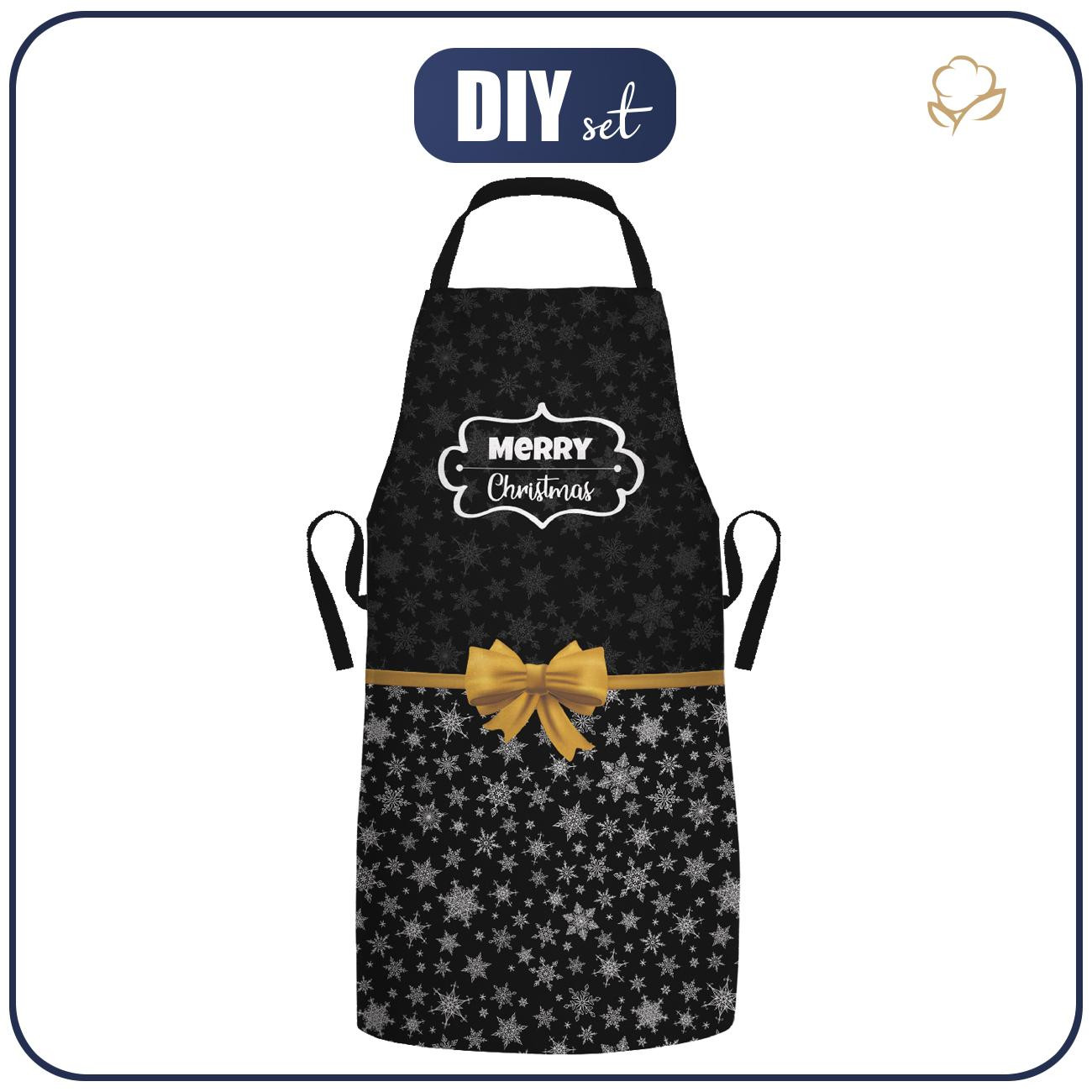 CHRISTMAS APRON - MERRY CHRISTMAS / snowflakes