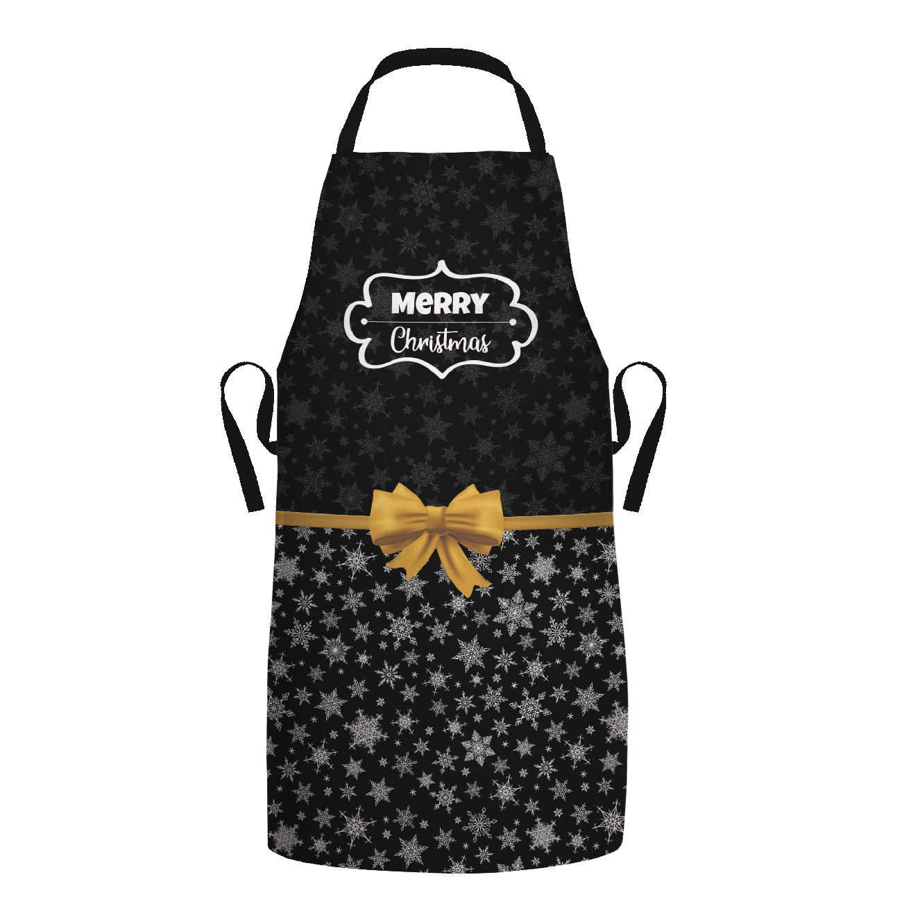 CHRISTMAS APRON - MERRY CHRISTMAS / snowflakes