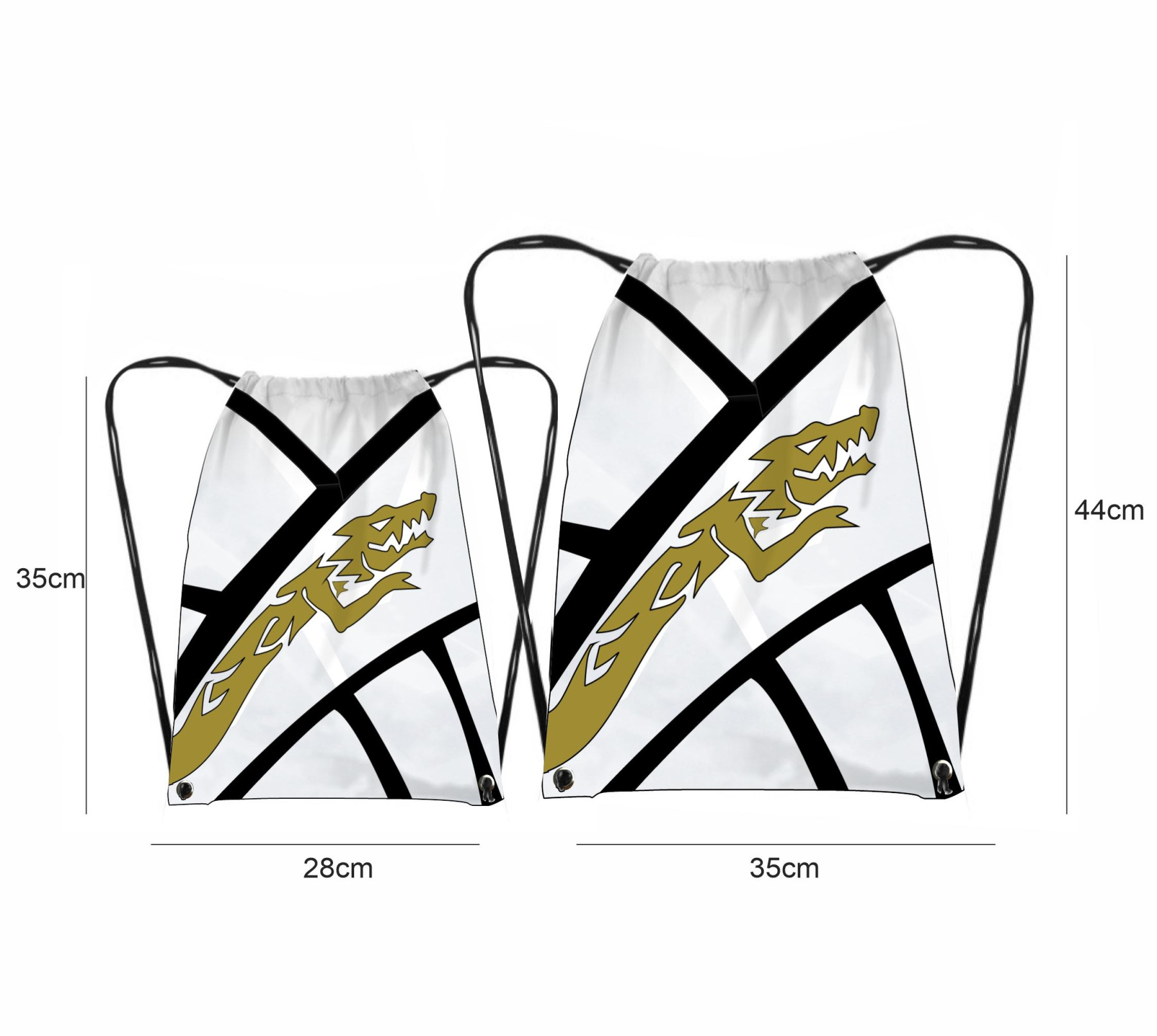 GYM BAG - WHITE NINJA / Choice of sizes