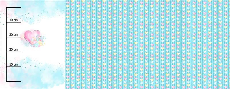 HEART AND FLOWERS (WONDERLAND) - SINGLE JERSEY PANORAMIC PANEL (60cm x 155cm)