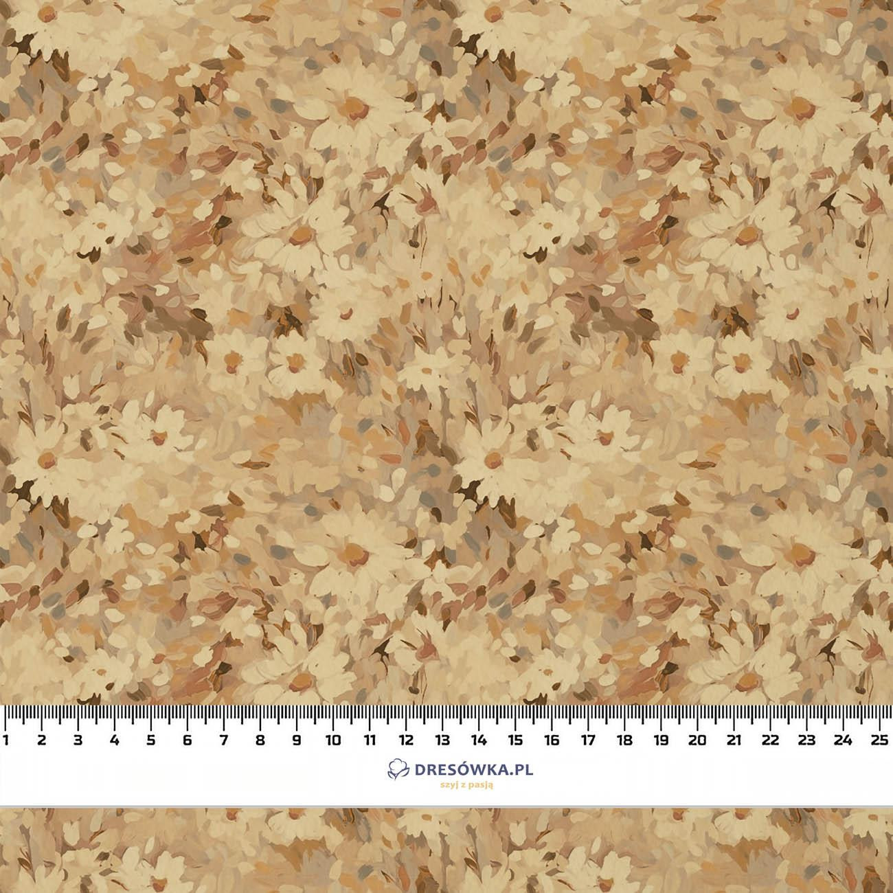 BEIGE / FLOWERS - Waterproof woven fabric