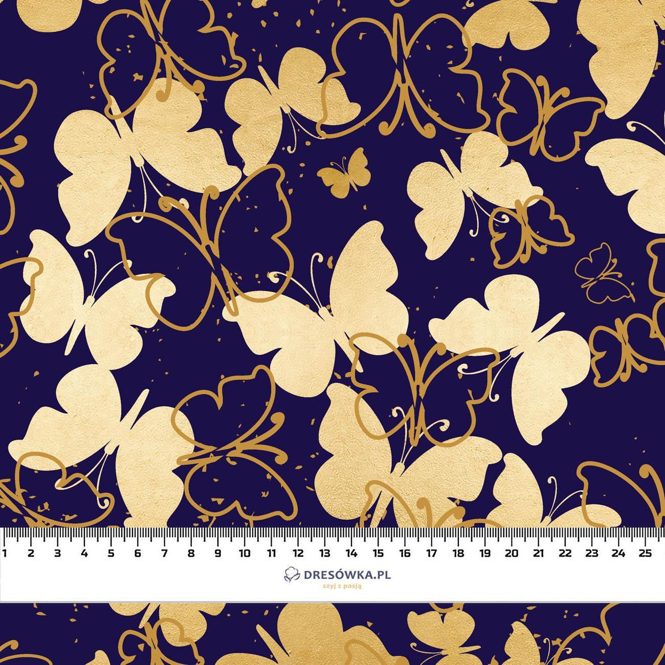 BUTTERFLIES / gold - Cotton woven fabric
