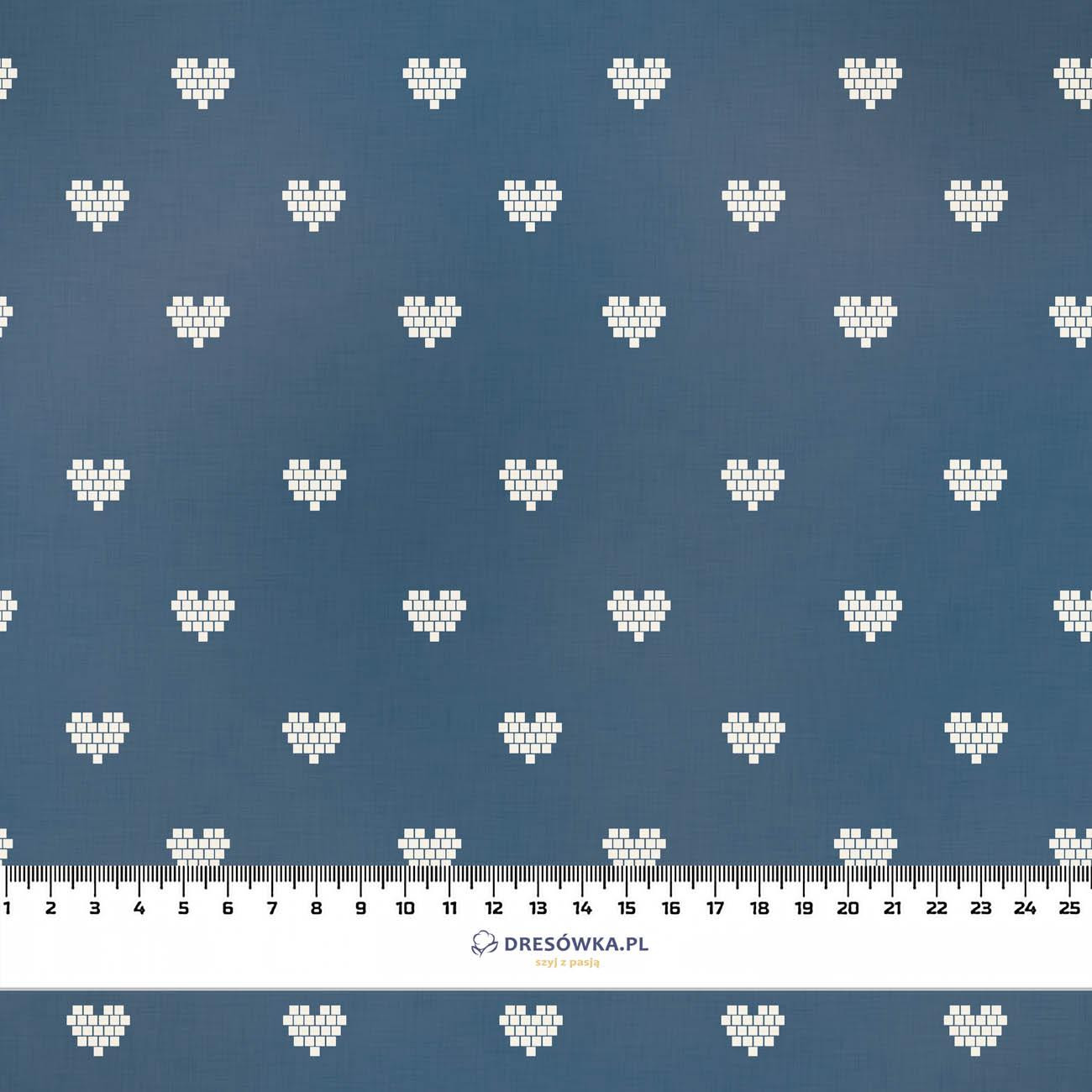 HEARTS / (acid) dark blue (NORWEGIAN PATTERNS)  - Viscose jersey