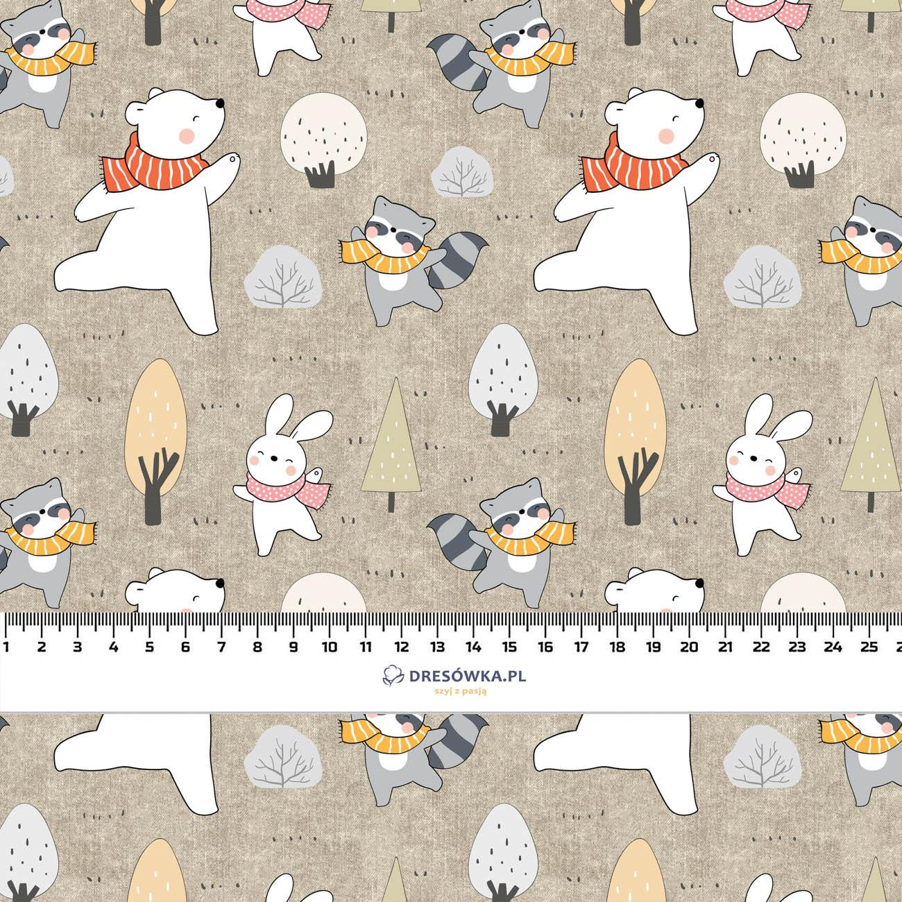 WINTER PARTY PAT. 1 (WINTER FUN) / ACID WASH BEIGE - single jersey with elastane 