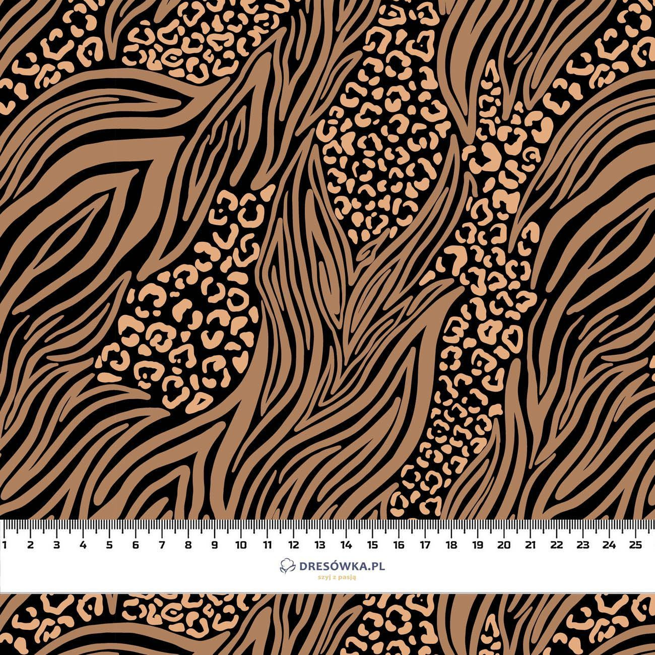 ANIMALS MIX / caramel - Hydrophobic brushed knit