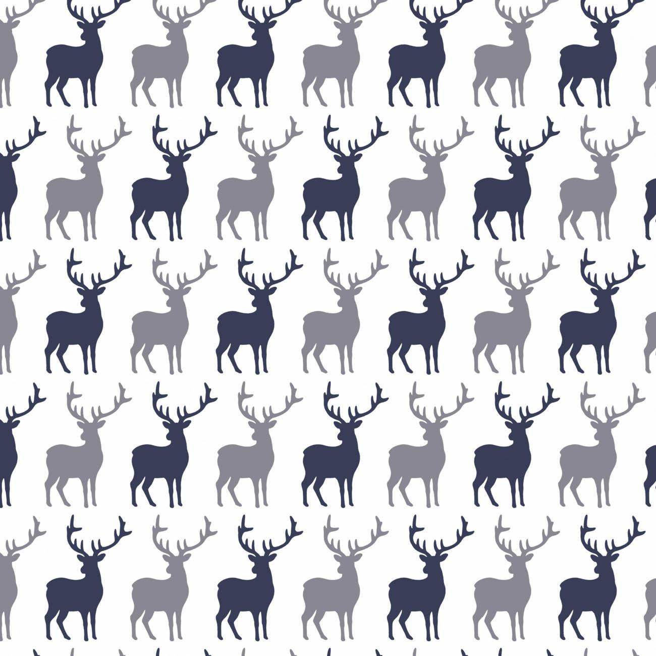 REINDEERS PAT. 4 (WINTER TIME) / white - Woven Fabric for tablecloths