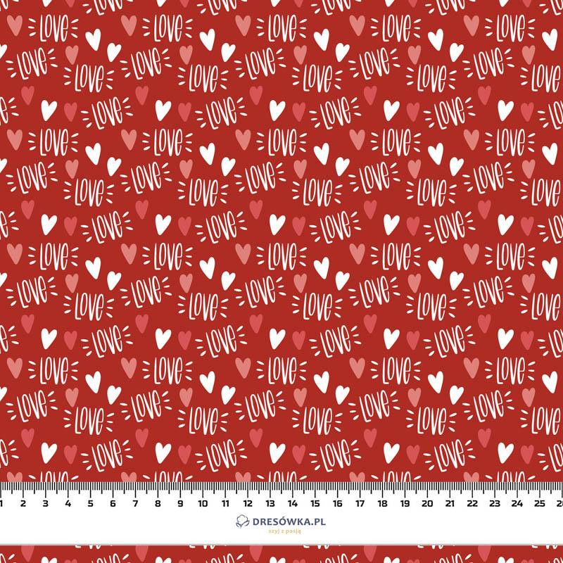 LOVE pat. 2 / red (BIRDS IN LOVE) - single jersey with elastane 