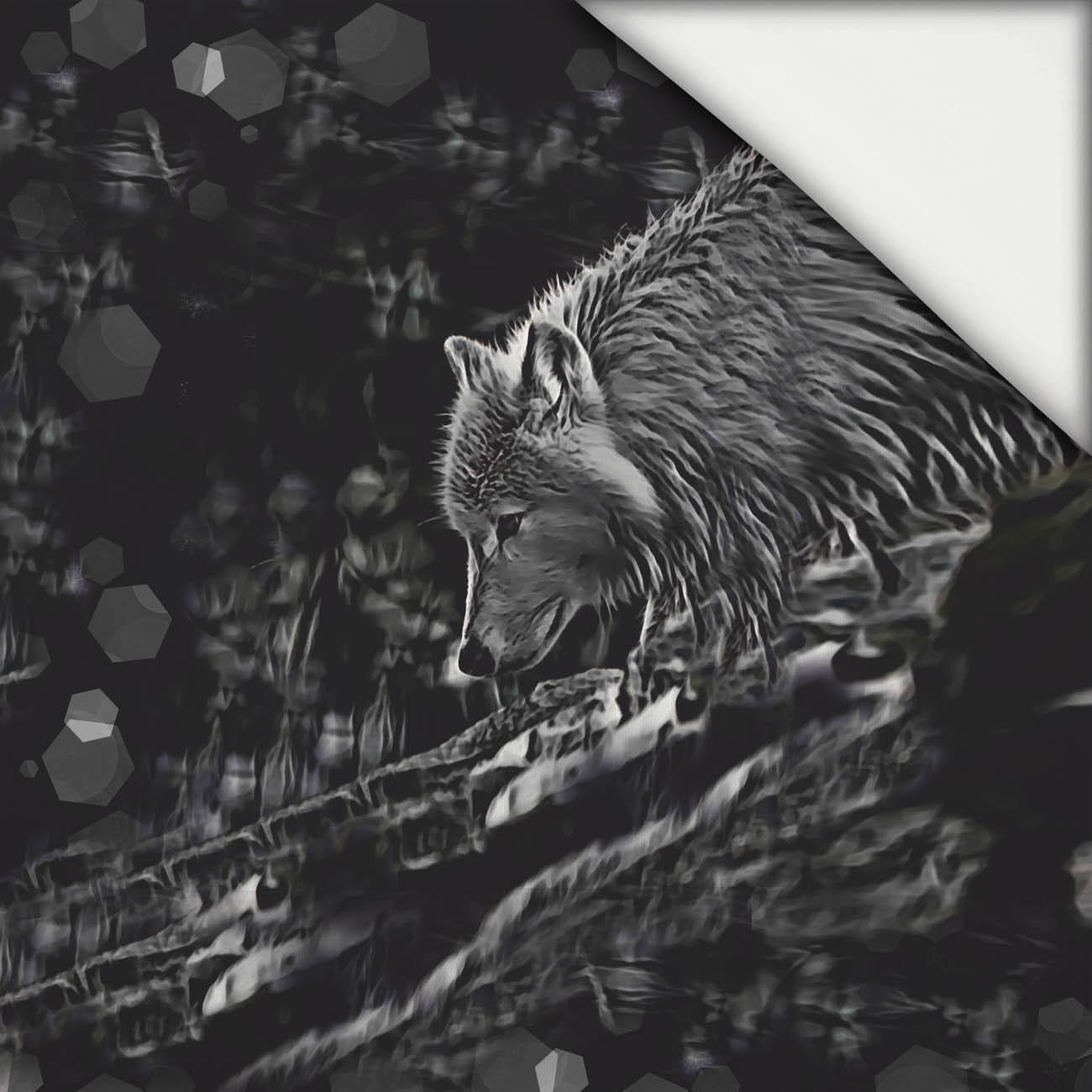 ARCTIC WOLF -  PANEL (60cm x 50cm) light brushed knitwear