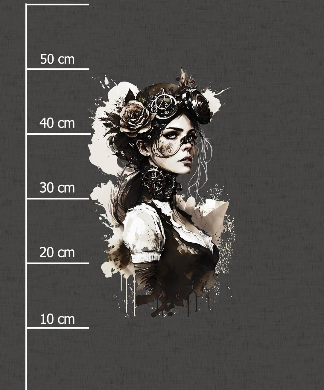 STEAMPUNK WOMEN -  PANEL (60cm x 50cm) brushed knitwear with elastane ITY