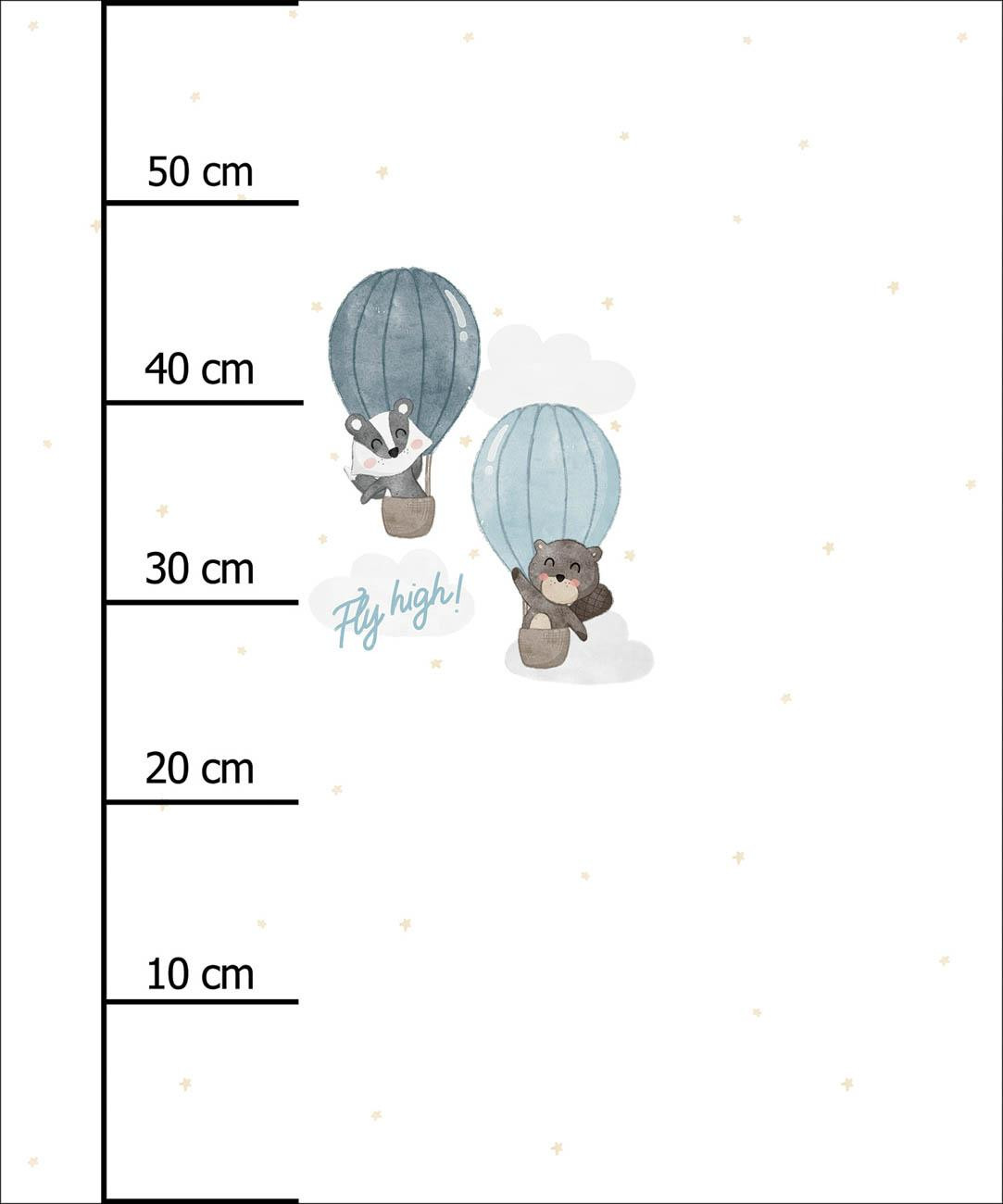 FLY HIGH / blue - PANEL (60cm x 50cm) SINGLE JERSEY