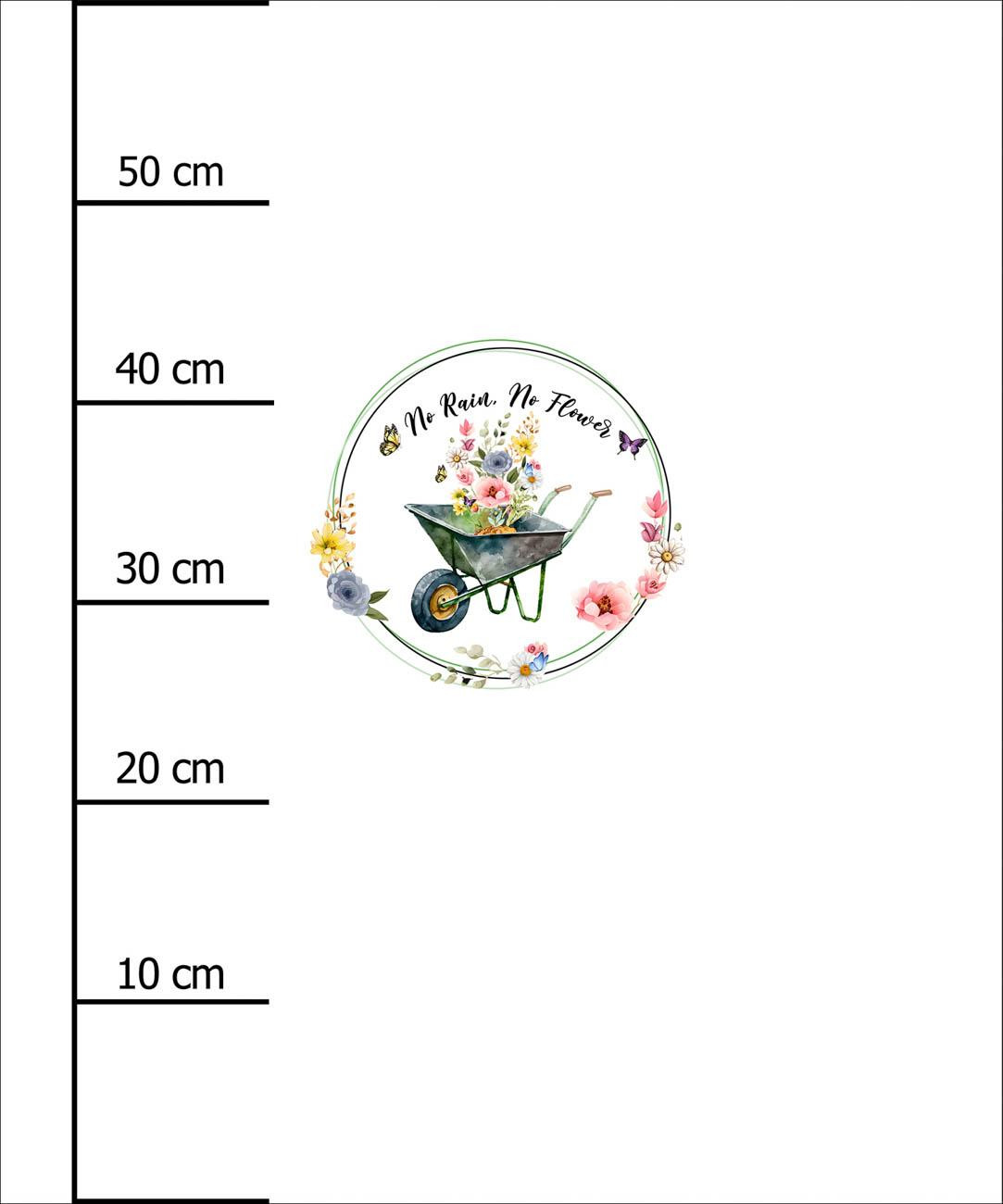 NO RAIN NO FLOWER - PANEL (60cm x 50cm) SINGLE JERSEY