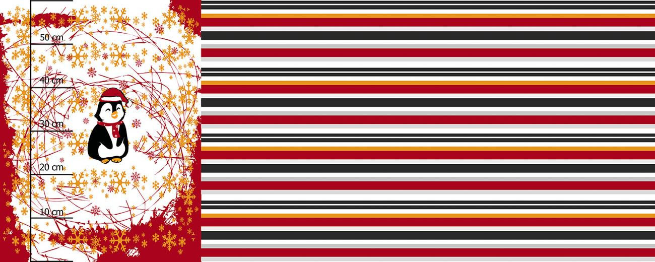 PENGUIN SANTA 2.0 / red - PANORAMIC PANEL (60 x 150cm)