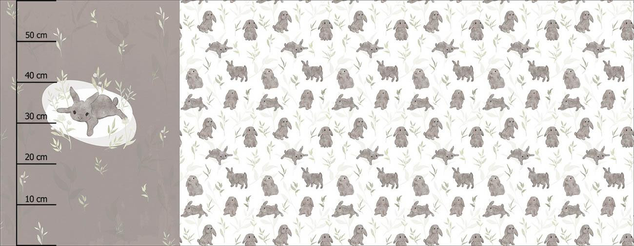 GREY BUNNY pat. 2 (PASTEL BUNNIES) - PANORAMIC PANEL (60cm x 155cm)