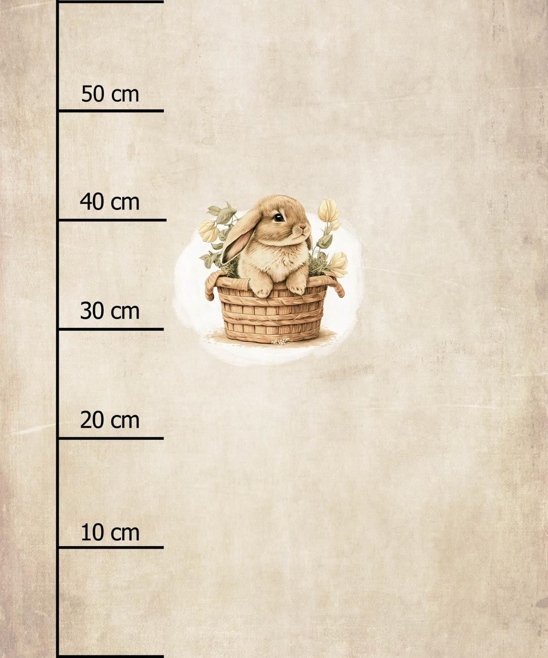 BUNNY IN A BASKET PAT. 2 -  PANEL (60cm x 50cm) brushed knitwear with elastane ITY