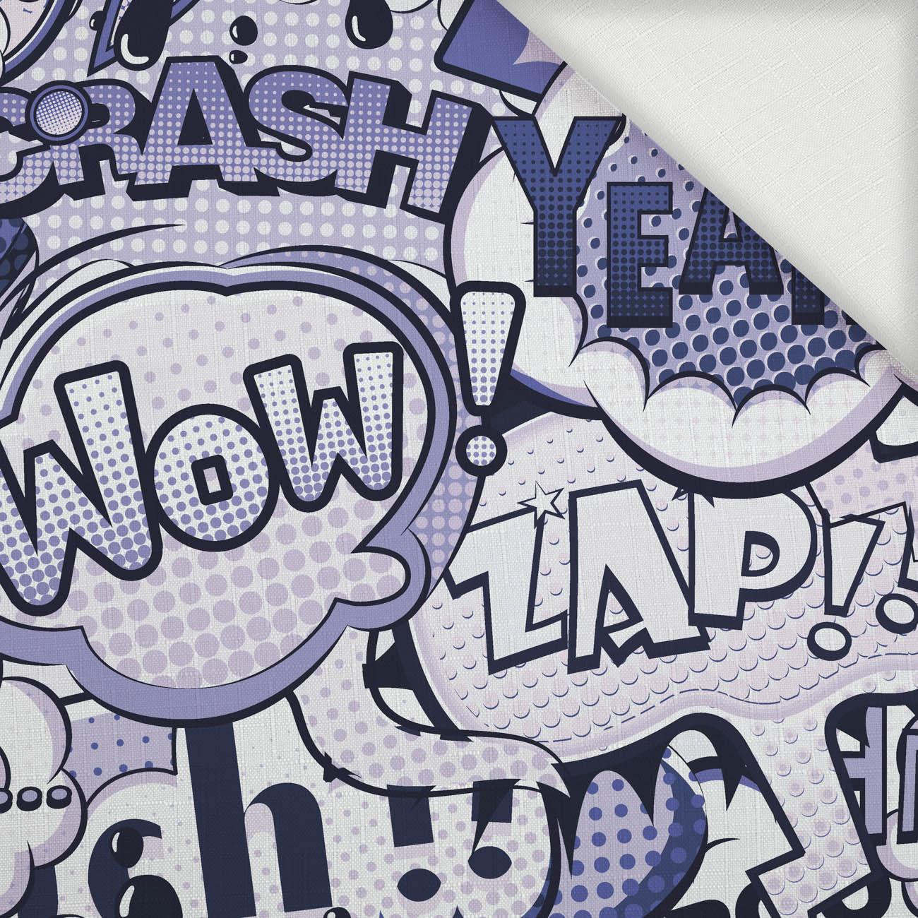 COMIC BOOK (Very Peri) - Woven Fabric for tablecloths