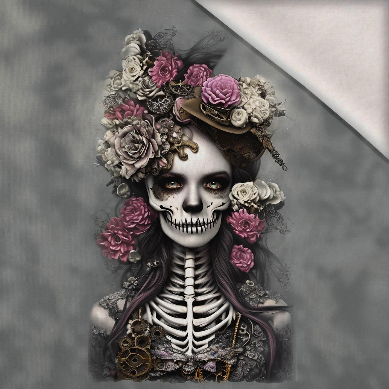 GOTHIC GIRL - panel (75cm x 80cm) brushed knitwear with elastane ITY